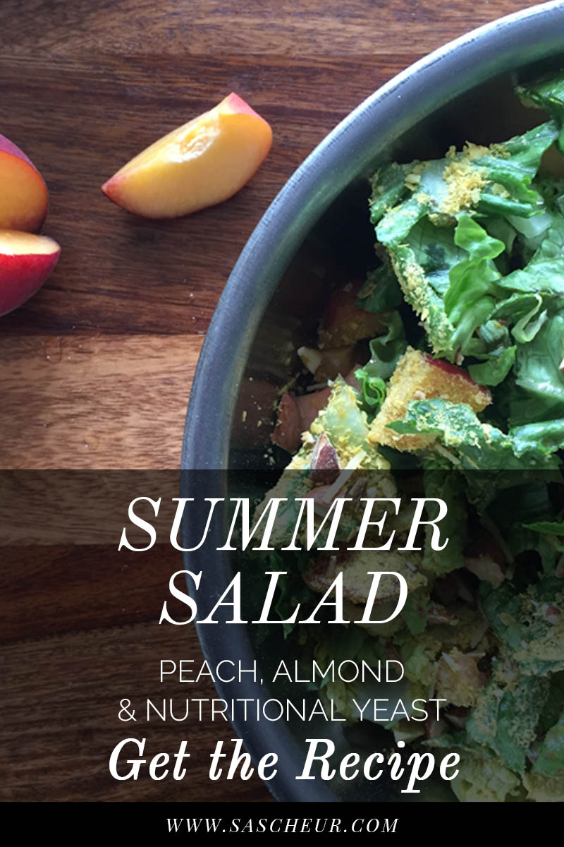 Fresh and super healthy, this peach, almond and nutritional yeast salad will become your summer staple. Get the recipe.