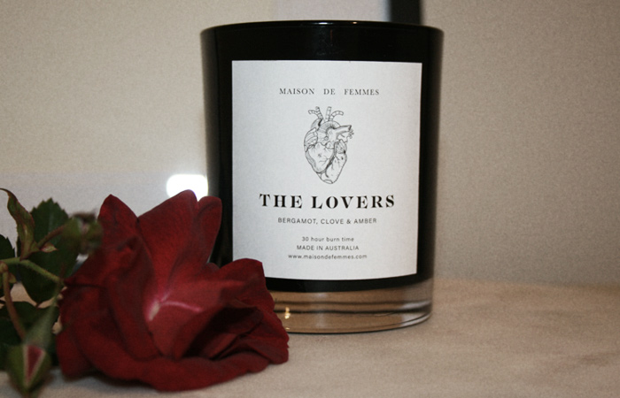 Maison de Femmes The Lovers Candle with Rose.